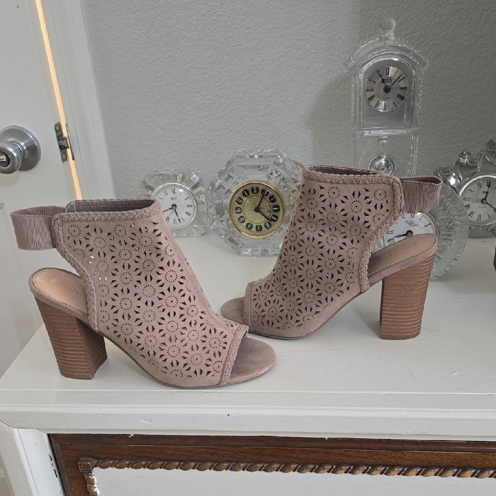 LC Lauren Conrad Taupe Cutout Block Heels BUY 1 GET 1 FREE